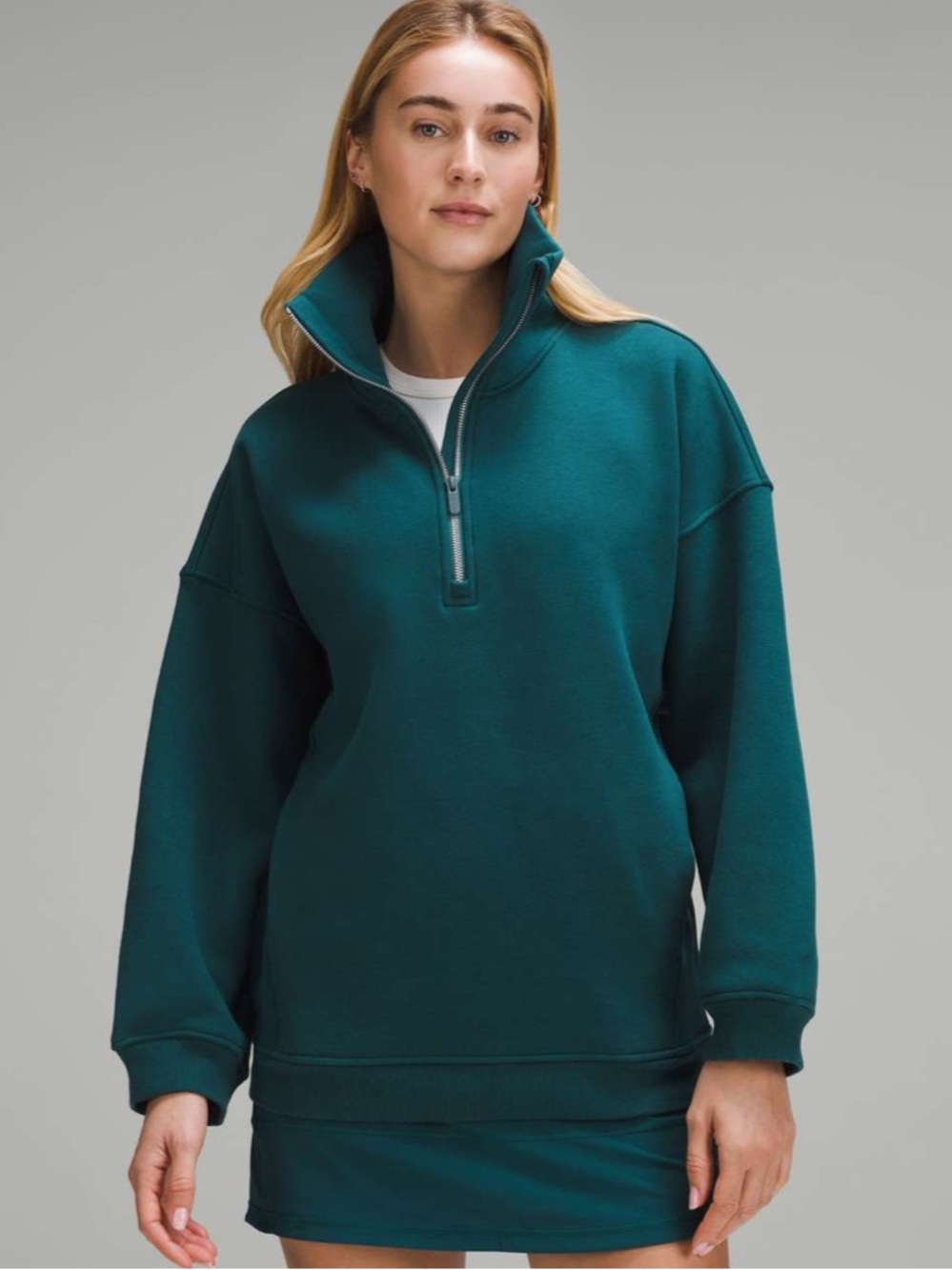 Lululemon Thick Fleece Half Zip in Storm Teal size XS/S